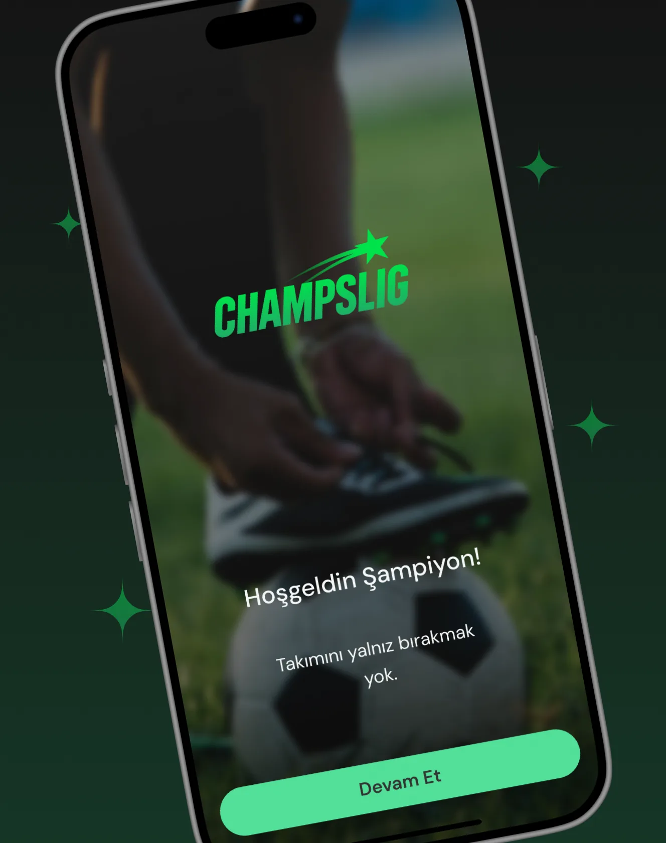 Champslig Hoşgeldin Ekranı Tasarımı