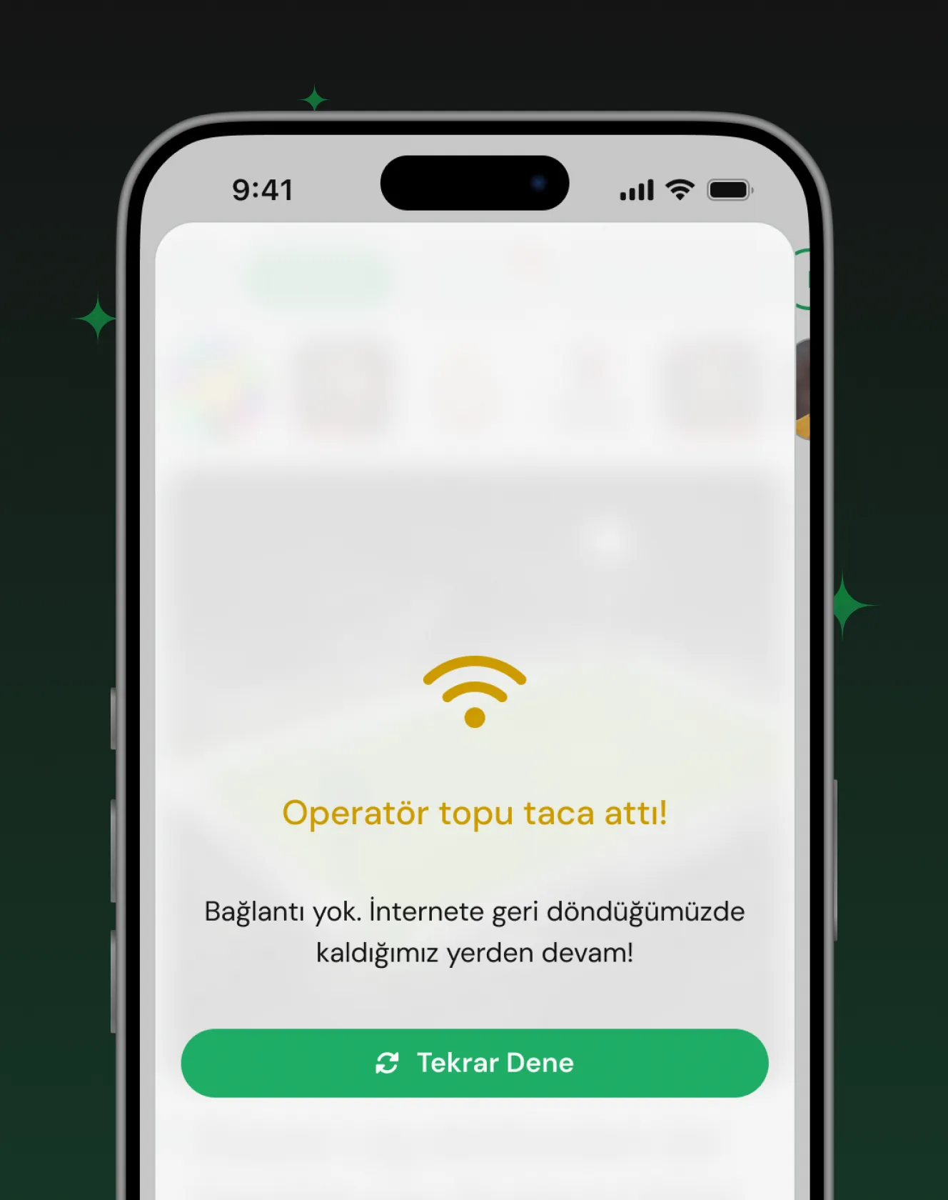 Champslig Bağlantı Hatası Ekran Tasarımı