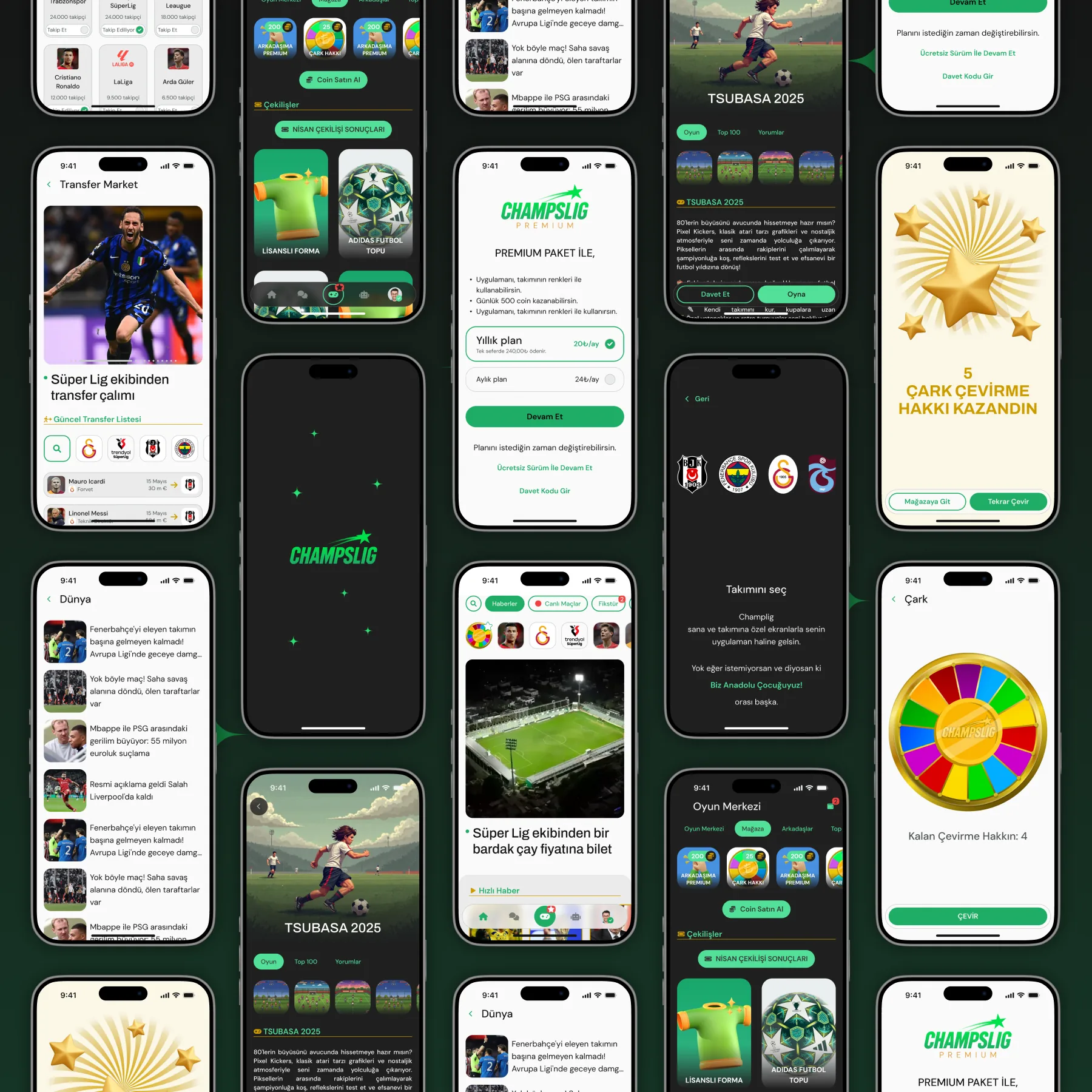 Champslig Mobil Uygulama Görselleri